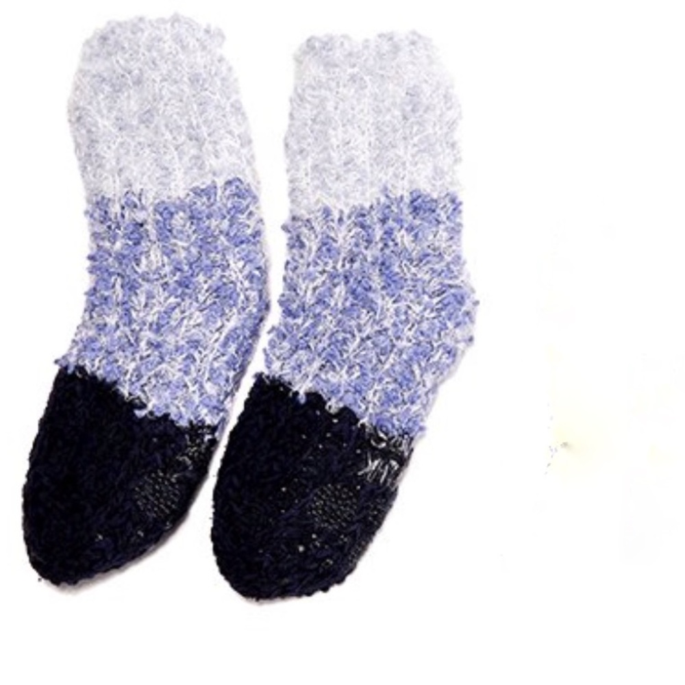 NWT MUK LUKS | Blue Color Block  Shea Butter-Infused Cabin Socks